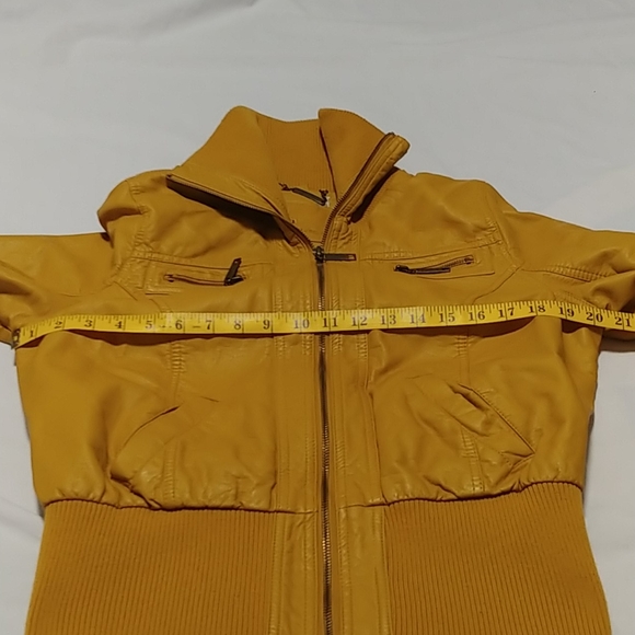 ✔Jou Jou Faux Leather Jacket in Yellow - Picture 8 of 9